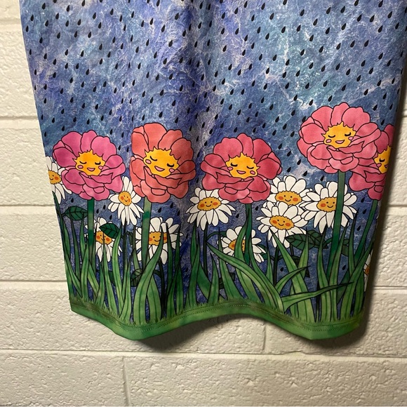 Rainy Day Collared Mini Dress Cute Cloud Nature Print SheIN women’s large Used - Picture 7 of 7